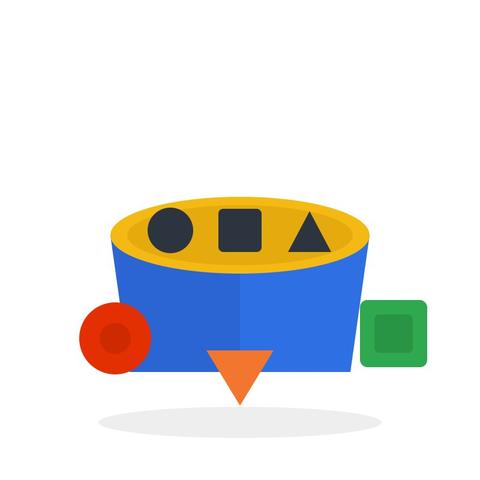 Shape Sorter Bucket 12 Shapes with Lid